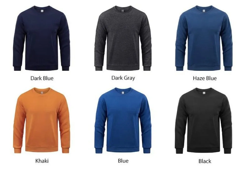 Simple Whatever Letter Printed Men'S Sweatshirt Winter Loose Hoodie Sports Crewneck Fleece Warm Sportswears Basics Men Clothes BAZAARHUBO