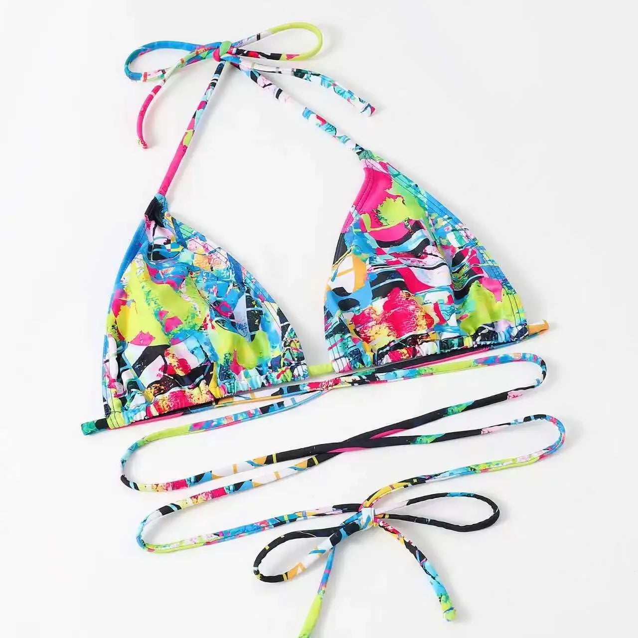 Sexy Printed 4 Piece Bikinis Women Push Up Swimwear With Wrap Long Sleeve Skirt Swimsuit Bathing Suit Beach Wear Female
