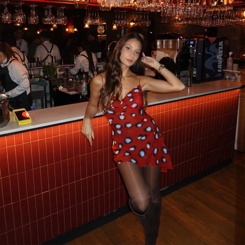 Retro Polka Dot Sling Maxi Dress Woman Sexy U-neck Sleeveless Waist-cinching Bodycon Dresses 2026 Summer Party Vacation Robes