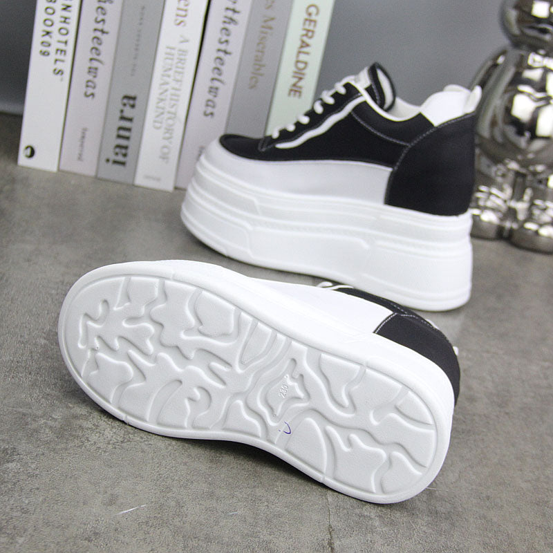 Fujin 10-11CM Synthetic Genuine Leather Boot Ankle Winter Plush Women Autumn Spring Cowboy Platform Wedge High Brand Shoes