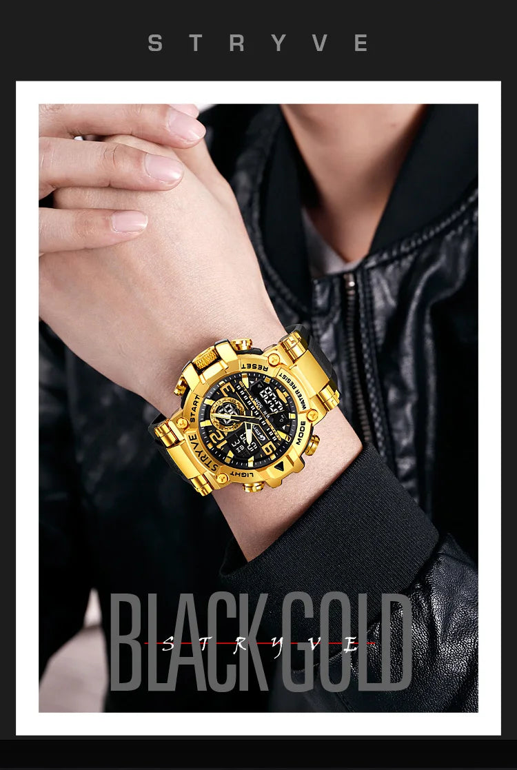 Fashion Stryve Watches S8025 Men's Cool Colorful Sports Digital Watches Fashion Designer Dual Movement Men's Wrist Watch
