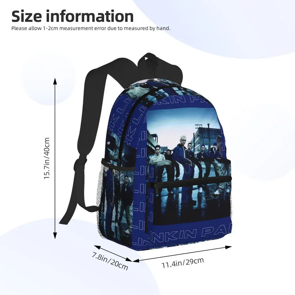 L-Linkin-S P-Park-S Band Student Backpack School Bag Hiking Travel Daypack for Boys Girls Fashion Bookbag Shoulder Bags