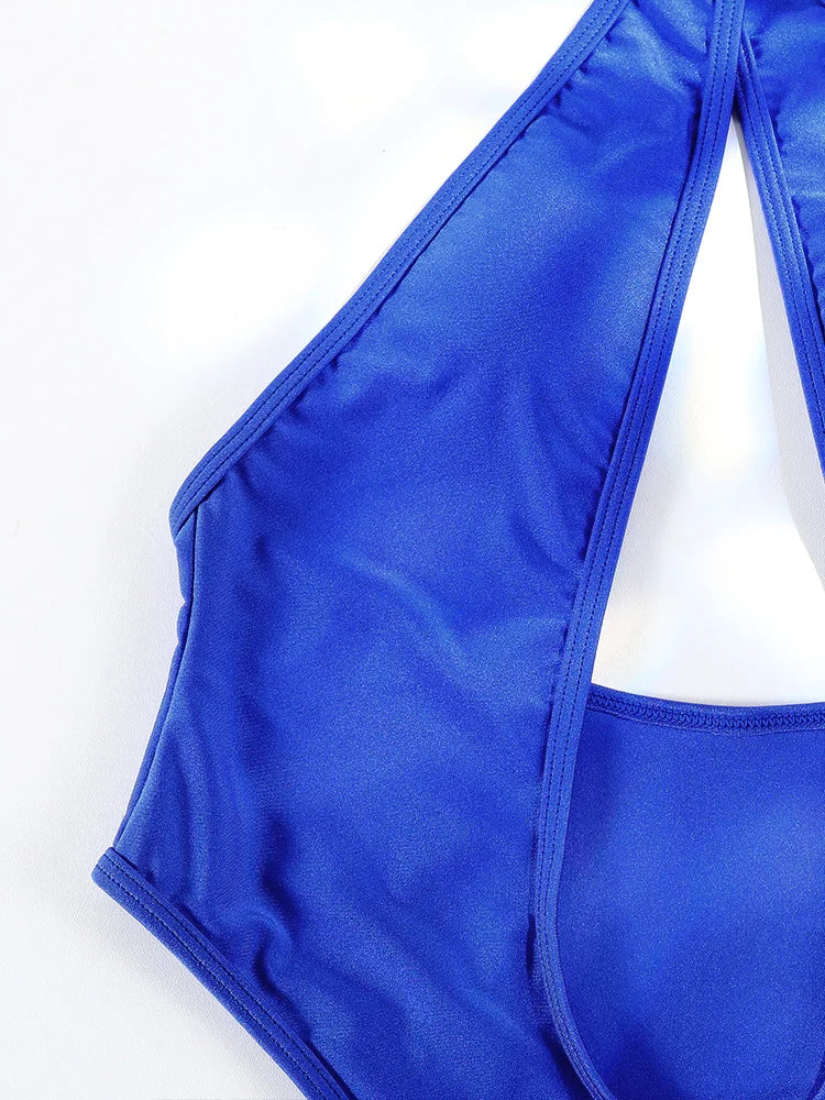 New 2026 Sexy Swimsuit Women Halter Blue Swimwear Sexy Bikinis Bandage Bathing Suit Summer Biquinis New Beach Wear Bikini Sets
