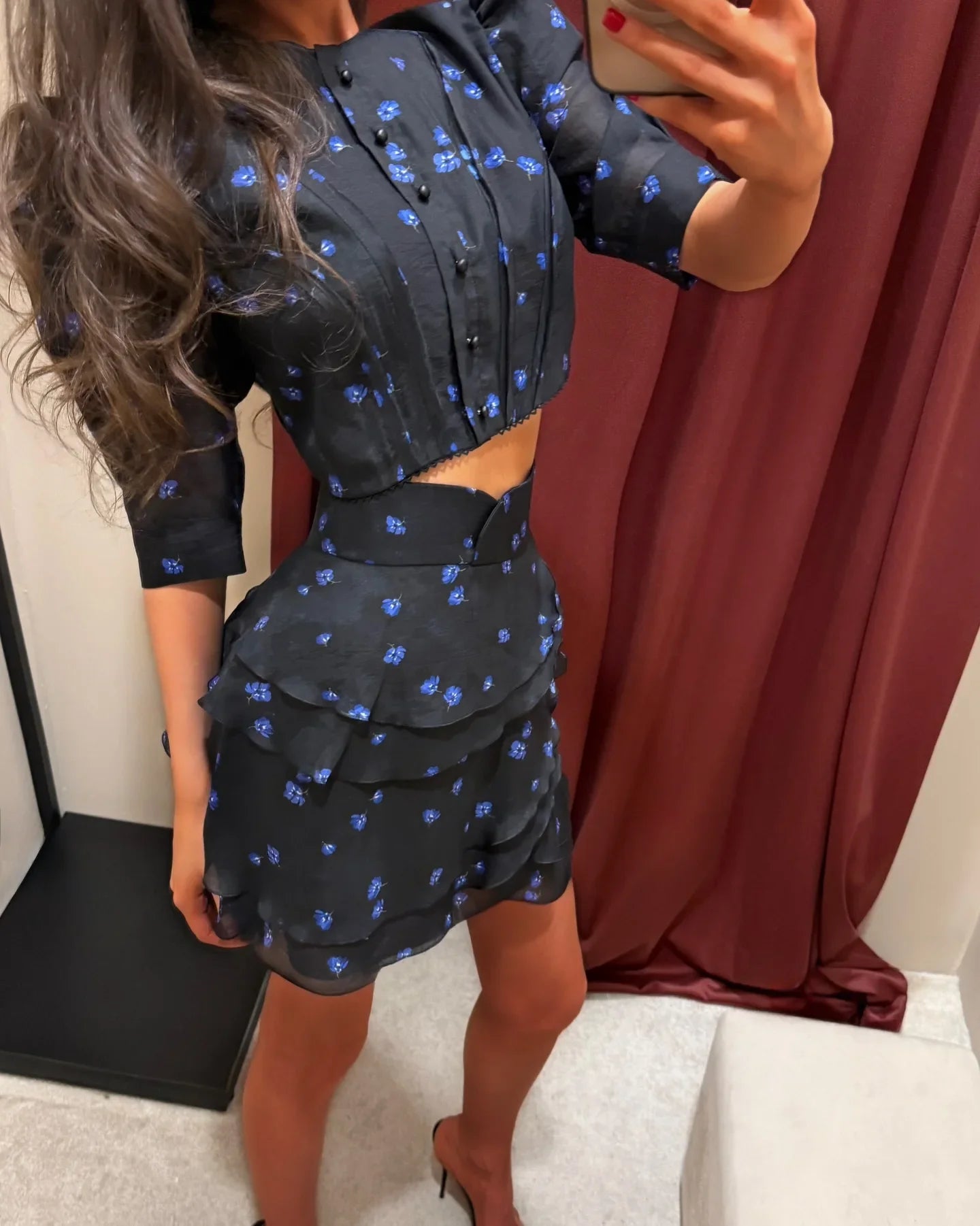 Women's Elegant 2 Piece Set Puff Sleeve Crop Top Ruffle Tiered Mini Skirt Suit Chic Co-ord Outfit  Summer Beach Vacation Outfit