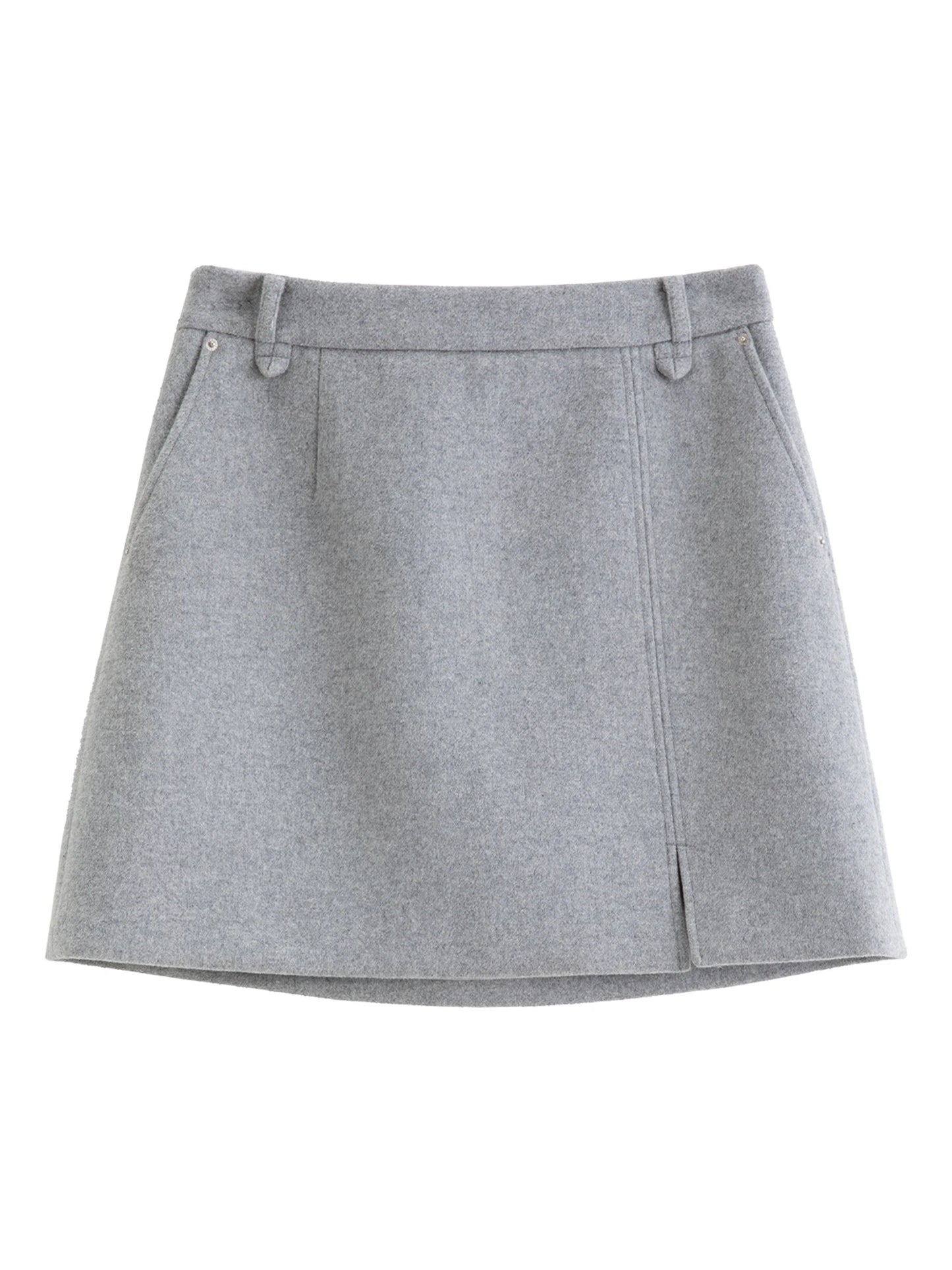 DUSHU Classic Elastic Waist Skirt For Women Winter Office Solid Color College