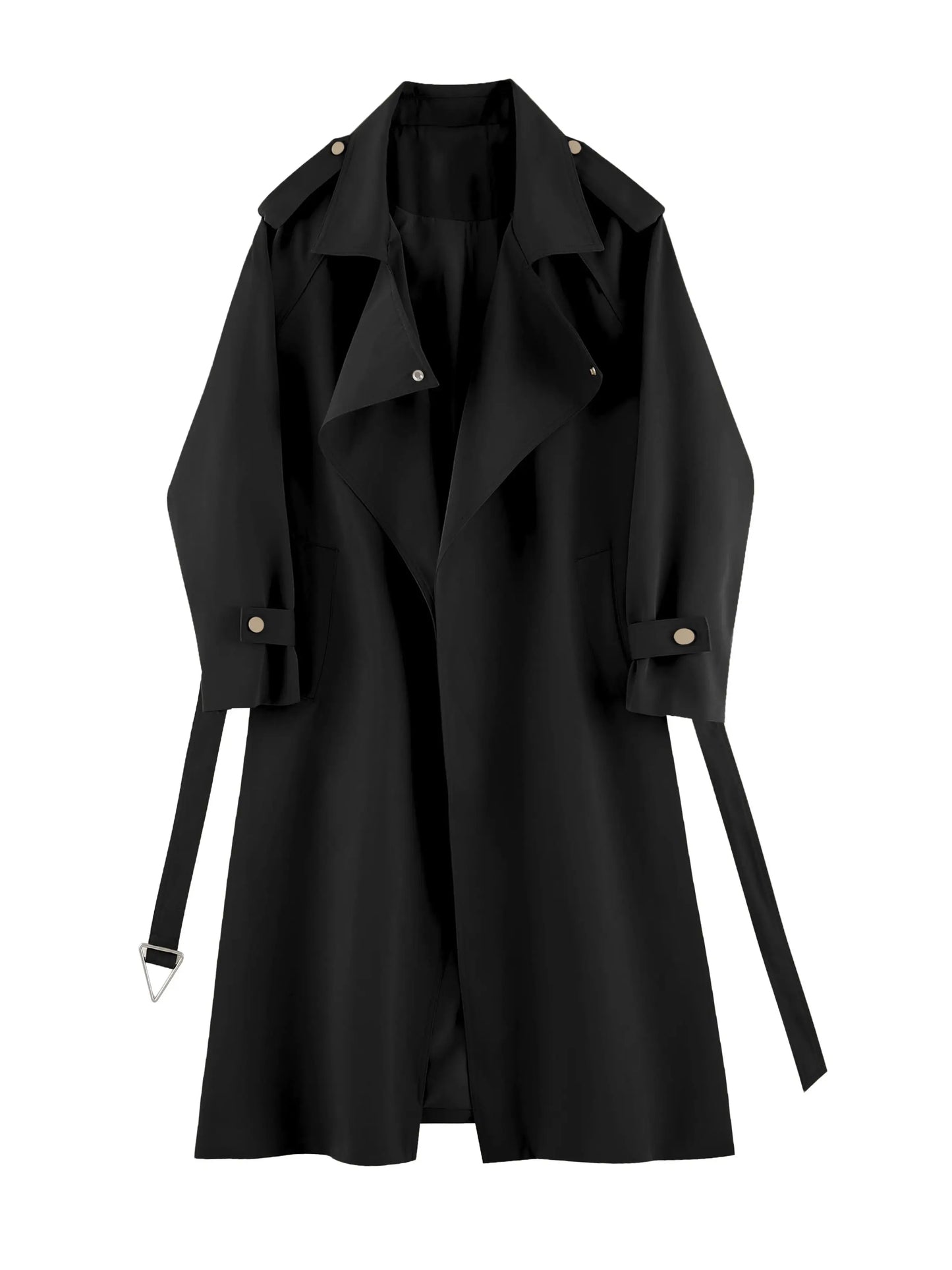 Fashionable and Versatile Women's Mid-length Windbreaker Coats for Spring and Autumn, with Loose Fit Design. Long Coat