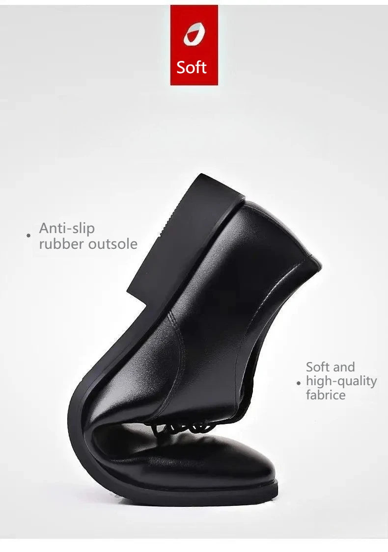 Fashionable Men's Leather Shoes Trendy Cowhide Men sneaker British Formal Men's Leather Shoes Soft Lace-up Leather Shoes for Men