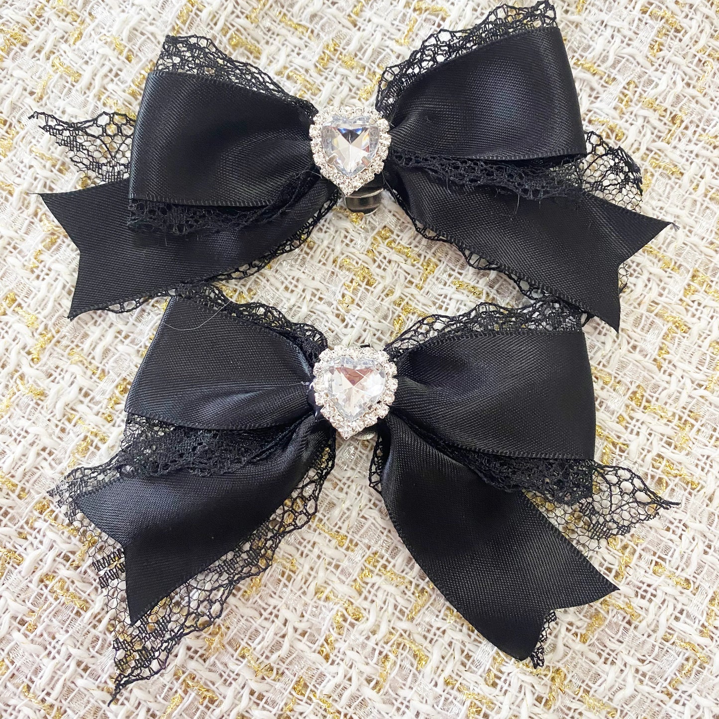[1 pair]Lolita Lace Charms for Shoes Buckles for Women's Shoes Heart Bog Bow Shoe Decoration Supplies Girl Accessories for Women