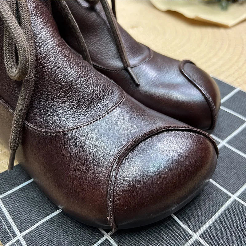 Careaymade-Genuine leather women's boots Fashion retro warm Oversized shoes cow leather Pure handmade ankle boots Casual boots