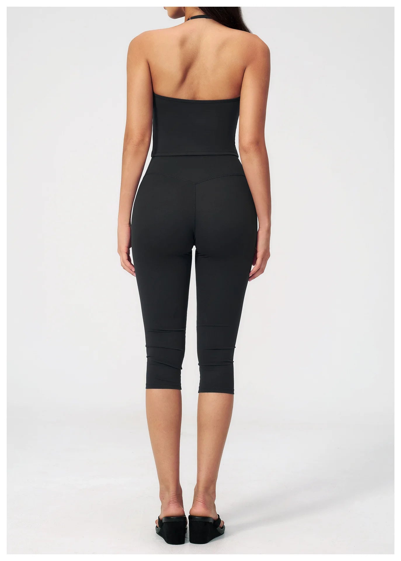 Sports Set Two Pieces Yoga Set Women's Sports Set Quick Drying Short Sleeve Fitness Set Gym Running Slim Capri Pants Sportswear