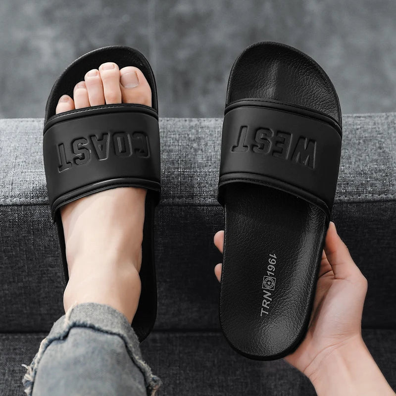 Summer Men Slippers Indoor Home Slides Bathroom Shoes Outdoor Garden Shoes Massage Clogs Male Beach Slippers Flip-Flops Mules 48