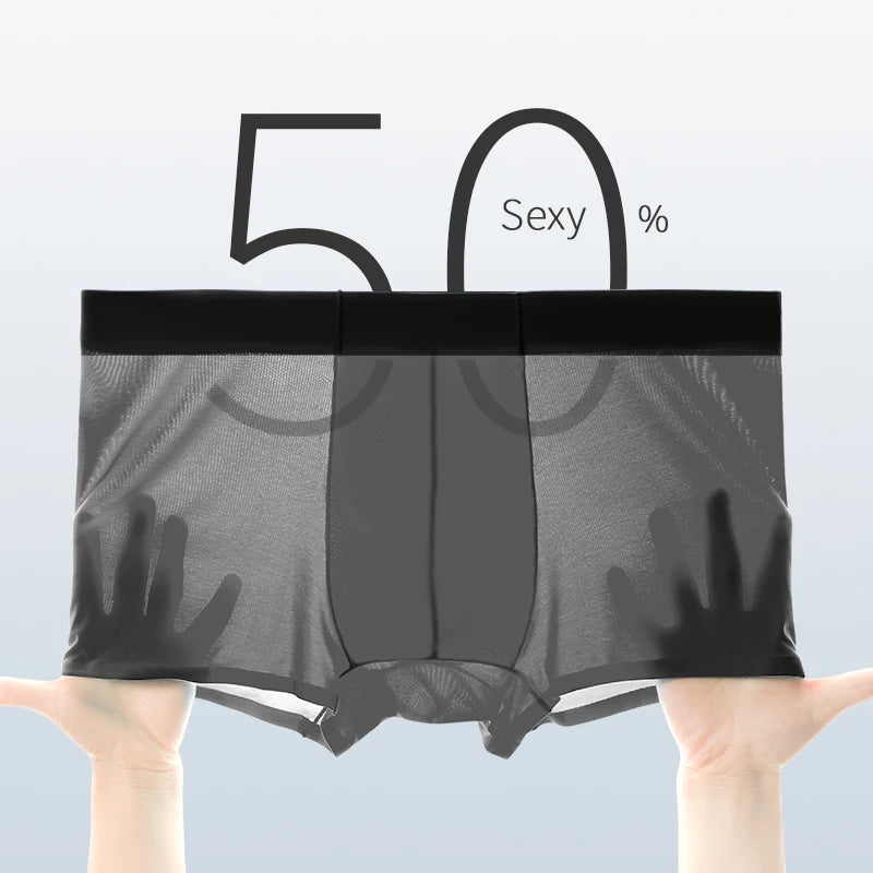 Men's underwear wholesale, European and American cross-border ice silk English size four-corner pants, large size underpants