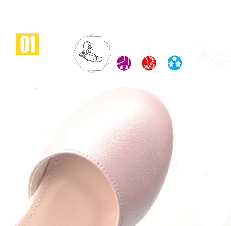 Pink Black White Party Wedding Shoes Children's High Heels Girl Shoe Elegan Pearl Princess Dress Girls Heel Shoes Child 2024 New