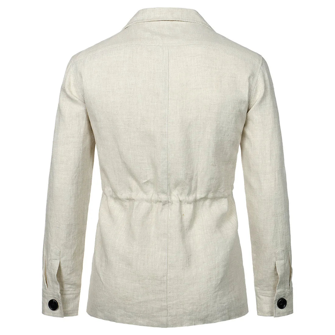 2026 British Style Men's Linen Safari Jackets Fashion Vintage Multi Pockets Cargo Jacket Streetwear Gentry Casual Outerwear Male