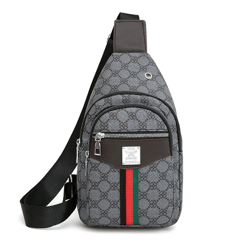 Men's Multifunction Messenger Bag Shoulder Cloth Chest Bags Crossbody Casual  Handbag with Earphone Hole