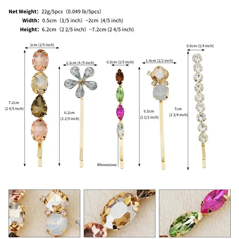 Upscale Luxurious Crystal Zircon Hair Clip Temperament Elegant Wild Hair Pins Leisure Prom Street Beat Personality Retro Hair BAZAARHUBO