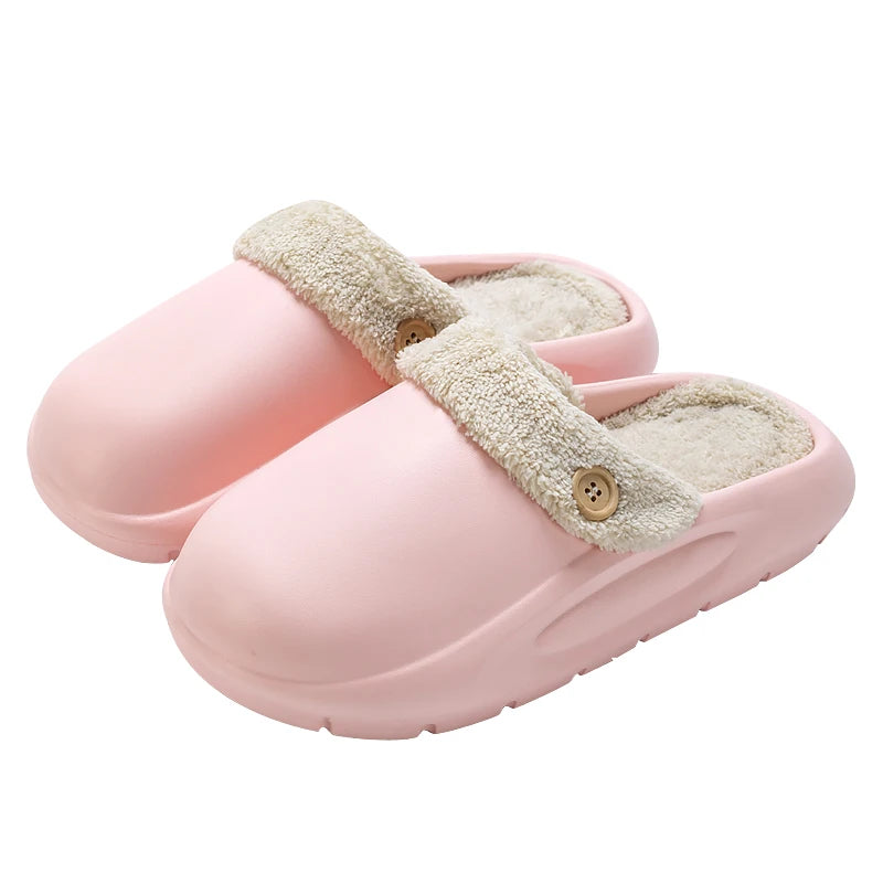 Winter Waterproof Warm Plush Slippers for Young People,Women,Men