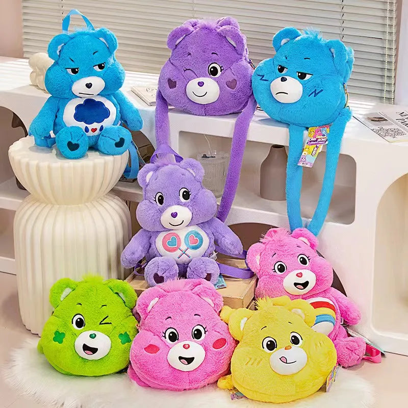 Care Bears Plush Backpack Kawaii Fashion Plushie Doll Fur Bag Girl's Bag Children's Bag Shoulder Bag Knapsack Bags Gifts
