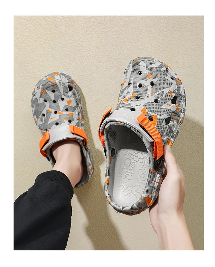 Plus Size 47 Summer Men Slippers Light EVA Men's Casual Shoes Hole Shoes Clogs Home Garden Outdoor Male Beach Flat Sandals