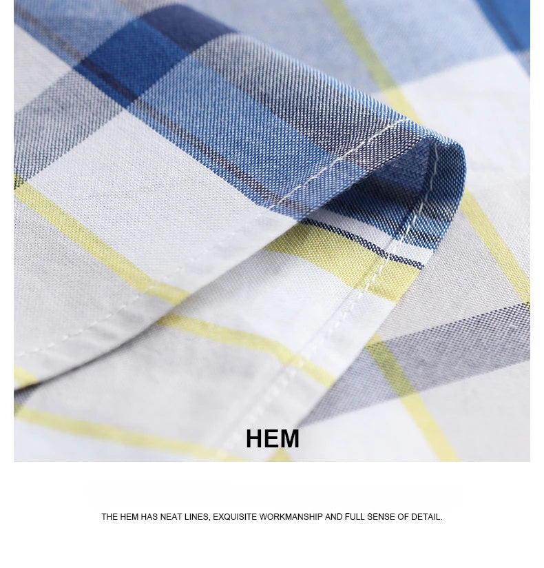 Fashion korean trends casual long-sleeve shirts for men slim fit plain shirt 100%cotton plaid striped tops soft designer clothes