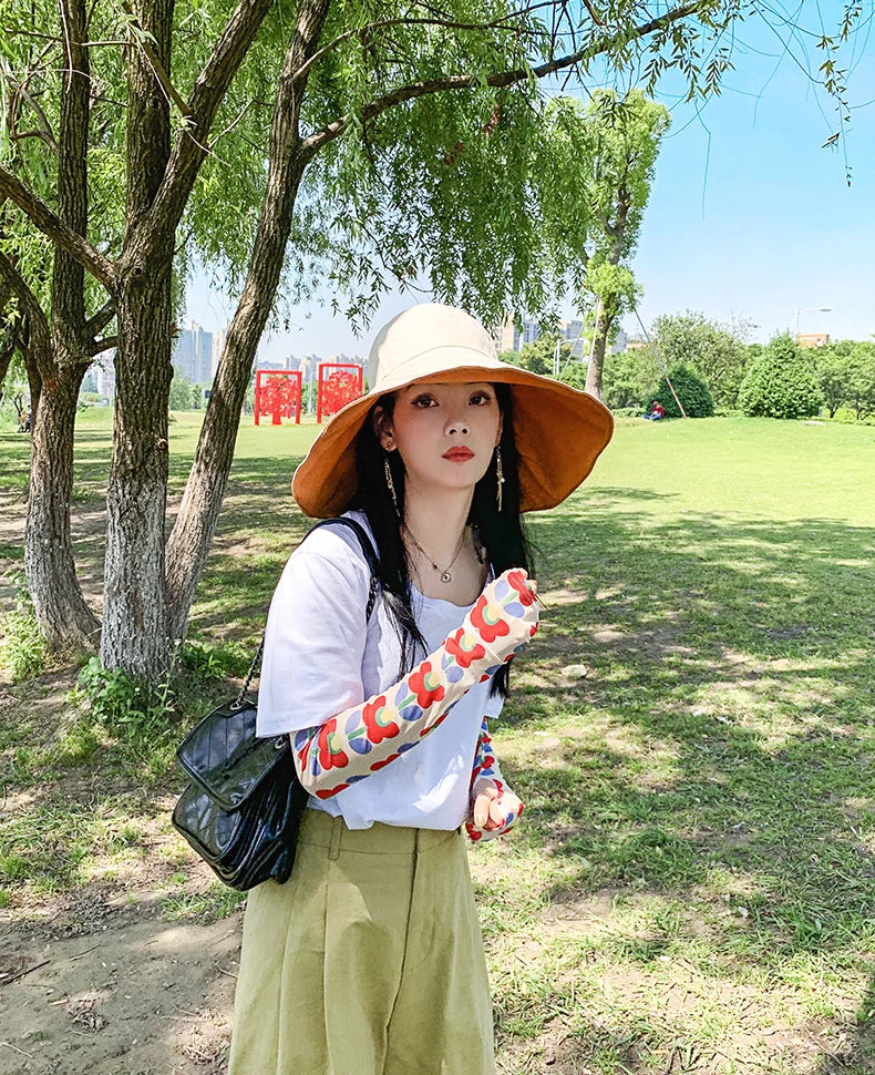Wide Brim UPF 50+ Sun Hat Women Anti-UV Protection Hiking Fisherman Cap Fold Summer Solid Beach Hat 2024 Double sided Sun hat BAZAARHUBO