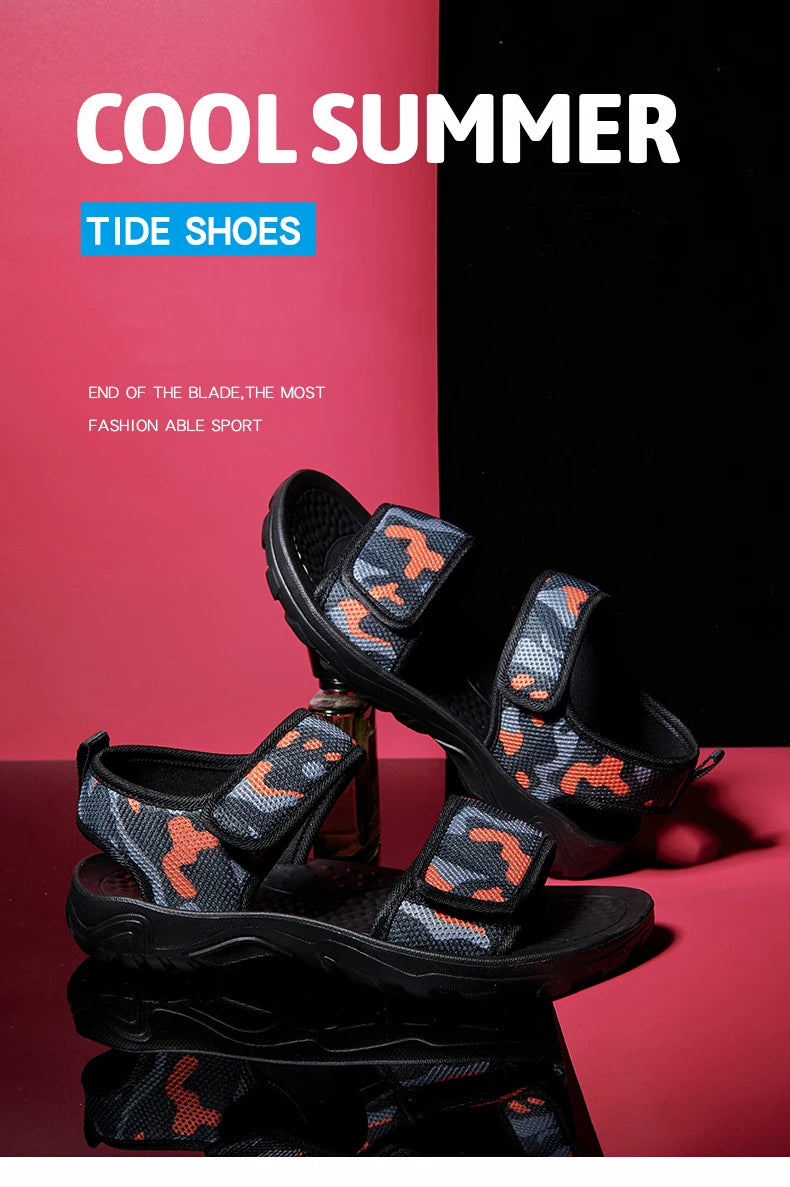 Men Sandals Summer Leisure Beach Holiday Outdoor Male Retro Comfortable Casual Sandals Breathable Mesh Men Flip Flops
