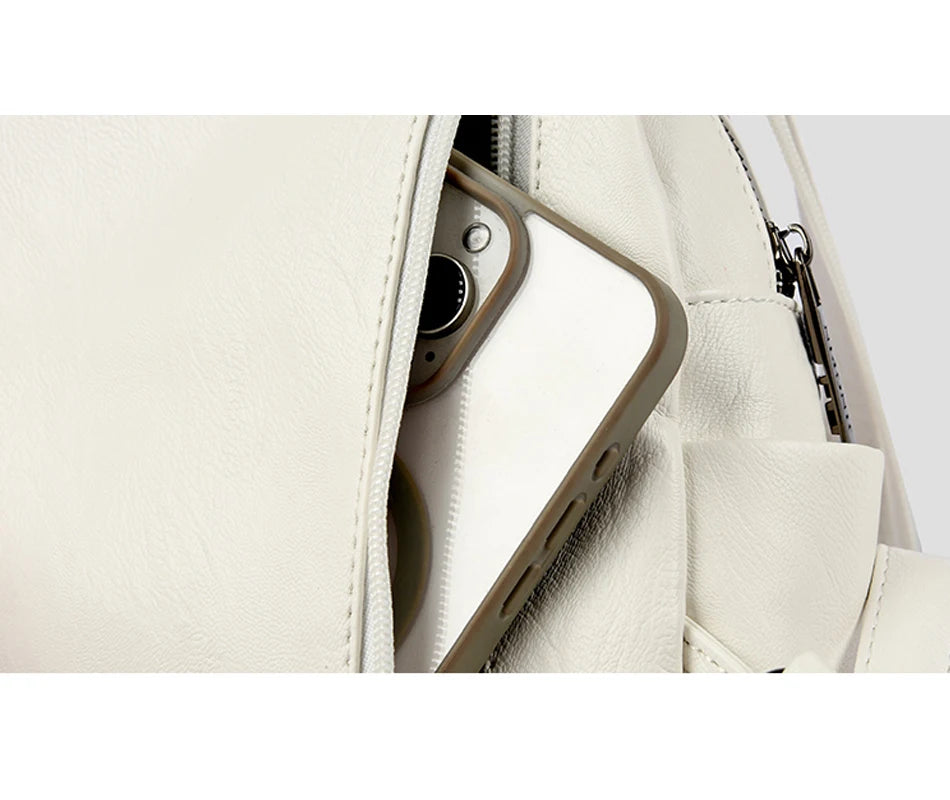 Women Leather Backpacks Zipper Female Chest Bag Travel Back Pack Ladies Bagpack Mochilas School Bags for Teenage Girls Sac A Dos