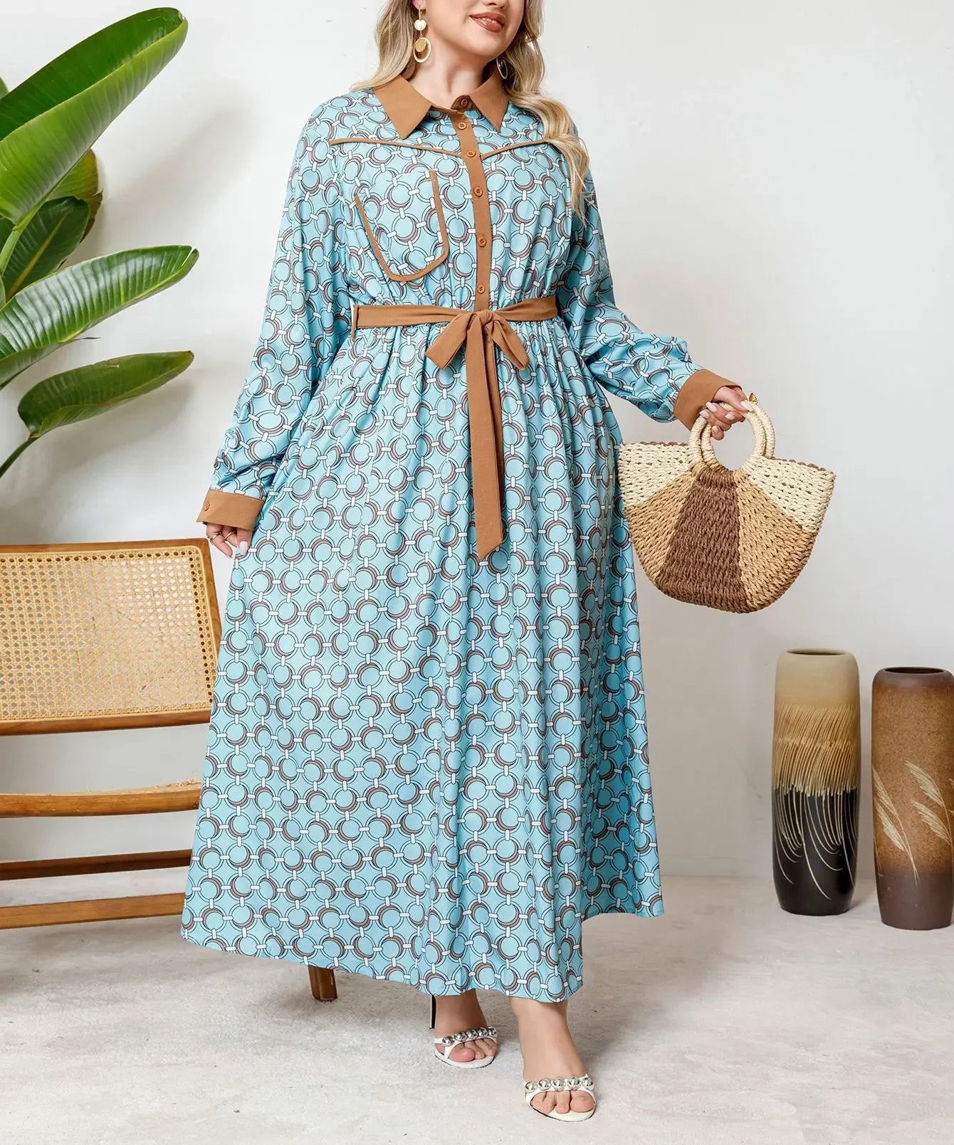 African Dresses For Women Elegant Spring Autumn Long Sleeve Dashiki Maxi Dress Ladies Traditional African Clothing Fairy Dreaes