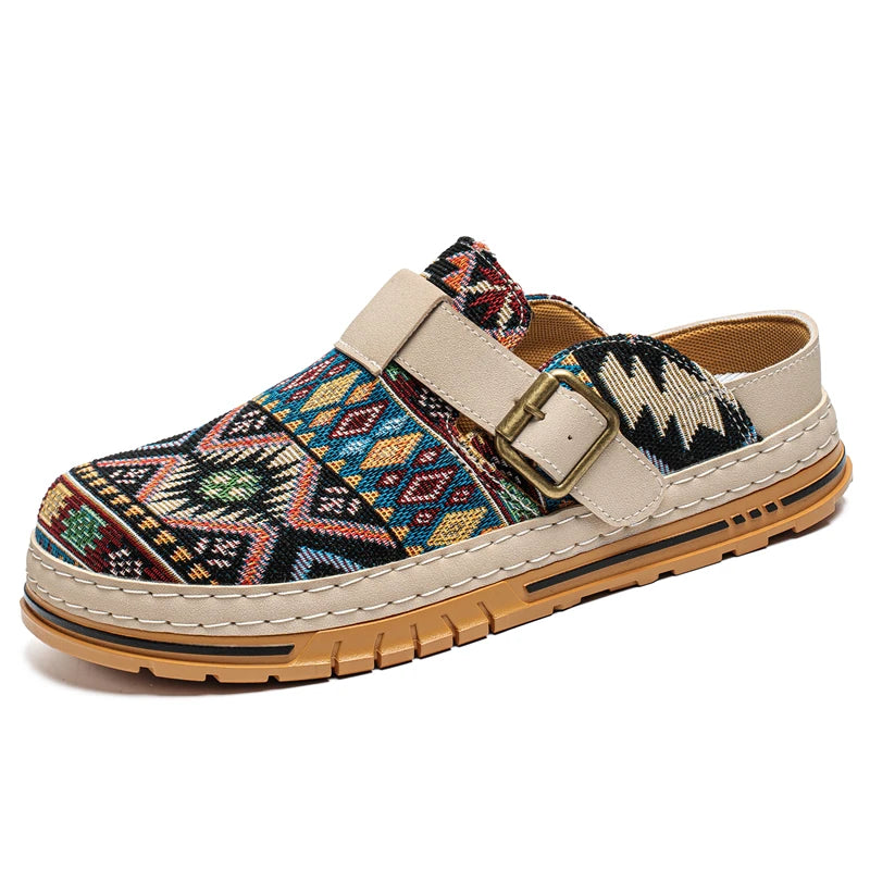 Men's Wide-Toe Round-Toe Sandals Casual Shoes for Spring and Summer, Versatile Commuter Slippers, One-Step Lazy Trendy Footwear