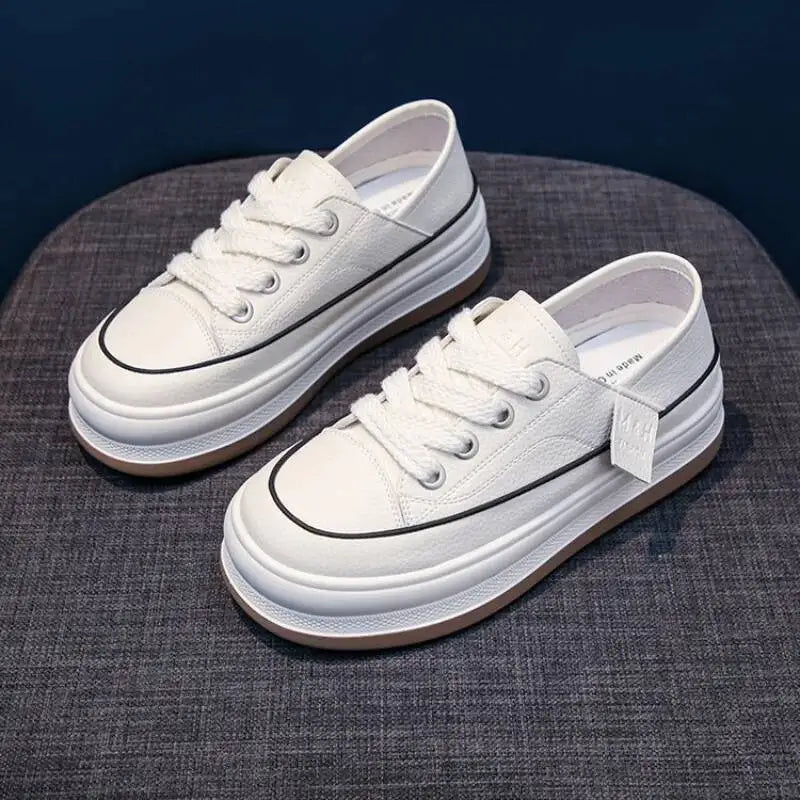 2025 New Women's Shoes Platform Sneakers Walking Fashion Lace-up High Quality Comfortable Women Running Shoe