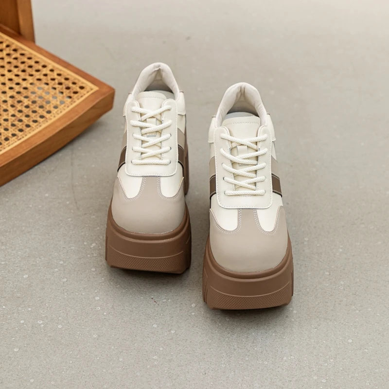 DIMANYU High heels Ladies Spring 2026 New 11cm Fashion Women's Shoes Platform Genuine Leather Lace-up Ladies Shoes