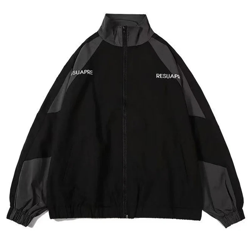 Hip Hop Varsity Jacket Men High Street Patchwork Color Block Windbreaker Outerwear Coats Spring Autumn Thin College Jackets Male