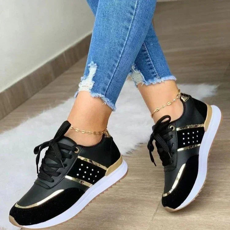 2025 Women's Mesh Sneakers Patchwork Lace Up Flat Shoes for Women Lightweight Female Shoes Classic Versatile Zapatillas De Mujer