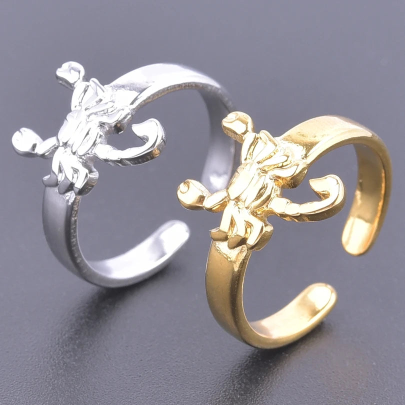 Fashion 5pcs/lot Marine Jewelry Sea Animals Conch Starfish Shell Rings Stainless Steel Rings Jellyfish Scallop Oceans Women Gift