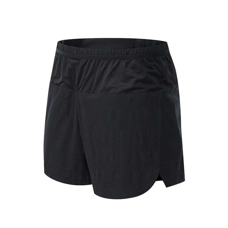 Men's Sports Shorts Quick Drying Fitness Professional Marathon Training Double-layer Three-quarters Running Shorts