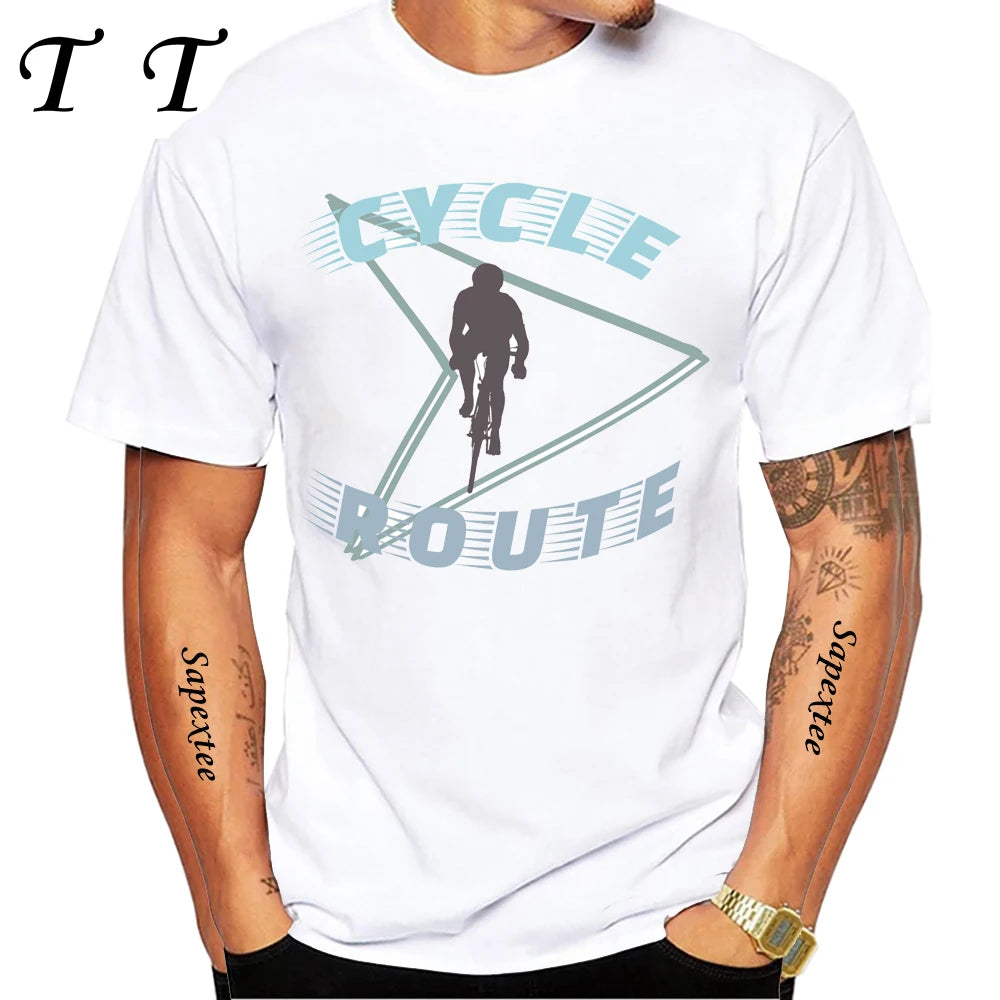 Travel On Gravel Bikepacking Print T-Shirt Summer Men Short Sleeve Funny Bicycle Sport Boy Tops Anatomy Bike Cycling Casual Tees