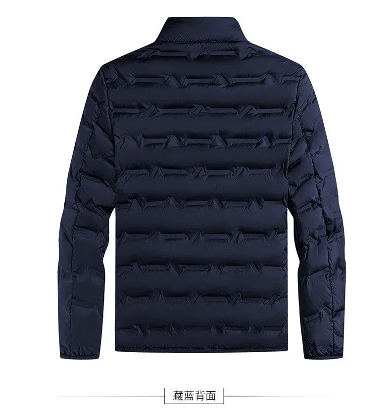 CHUJIE Winter white down jacket men's graphene self heating windproof pleated down jacket stand collar casual warm down jacket