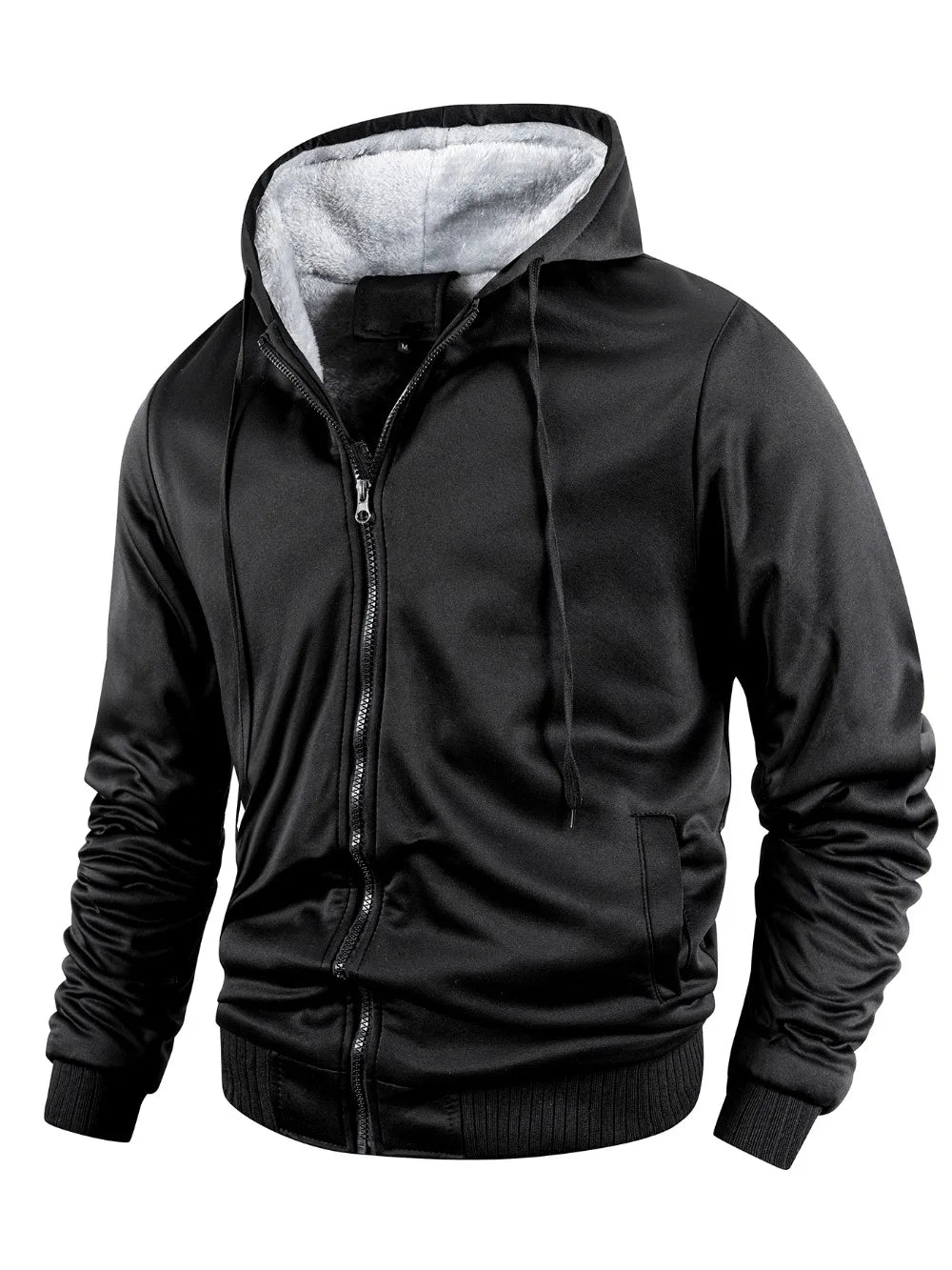 Men Color-Splicing Jacket Winter Warm Fleece Hoodies Outdoor Sports Windproof Baseball Uniform Male Fashion Zipper Thicken Coats