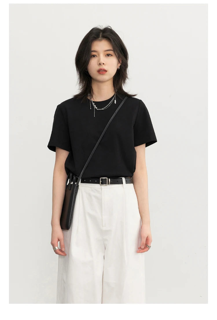 CHIC VEN Women's Tees Basic O Neck Short Sleeve Pullover T-shirt for Woman Solid Female Top Casual Ladies Tshirt Summer 2024