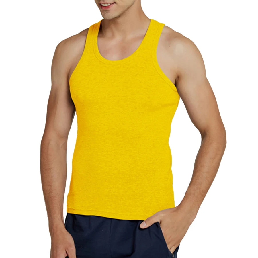 Tank Tops Men Fitness Cool Summer 100% Cotton Vest Male Sleeveless Tops Gym Slim Casual Undershirt Mens Gift 10 Colors 1PCS
