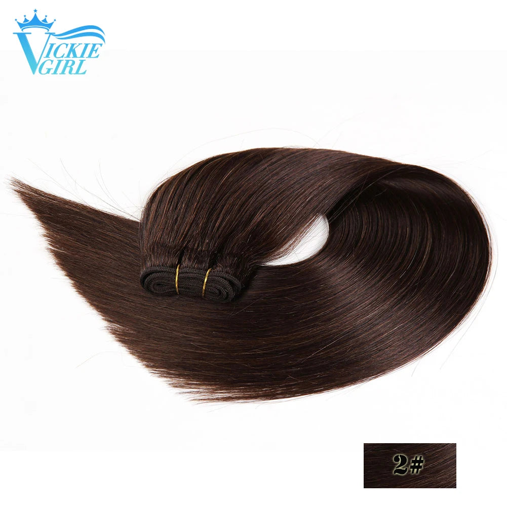 Straight Human Hair Weave Extensions Ombre Blonde Bundles Extensions 100g/Pcs 16"-28"  Straight Remy Skin Double Weft Hair