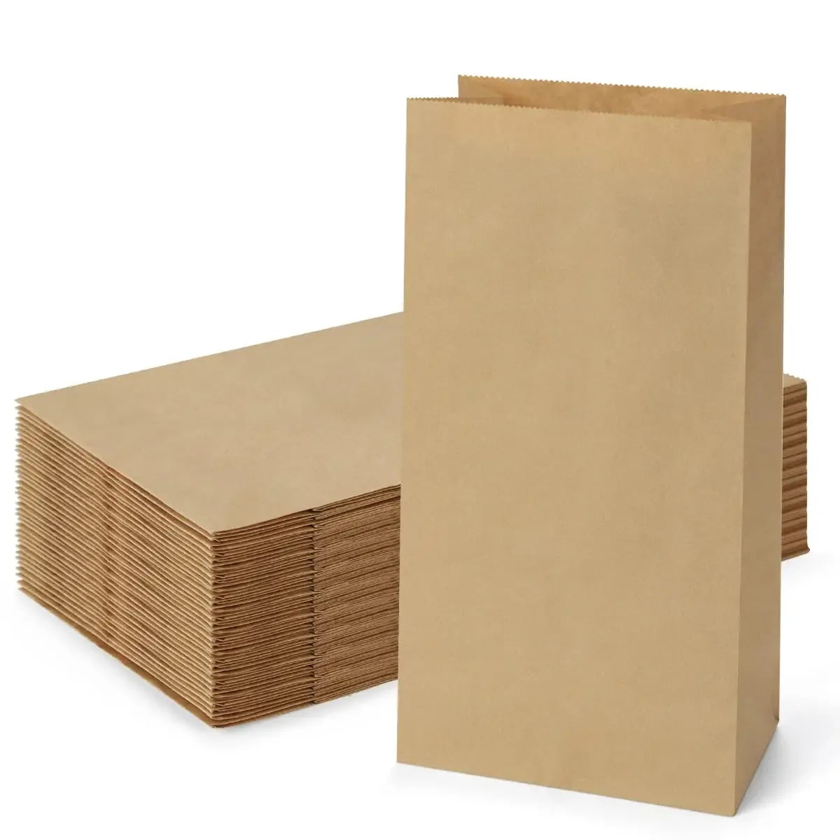 50/100pcs Lunch Paper Bags Kraft Paper Bags Recyclable Snack Bags Grocery Bags for Candy Sandwich Bread Food Storage