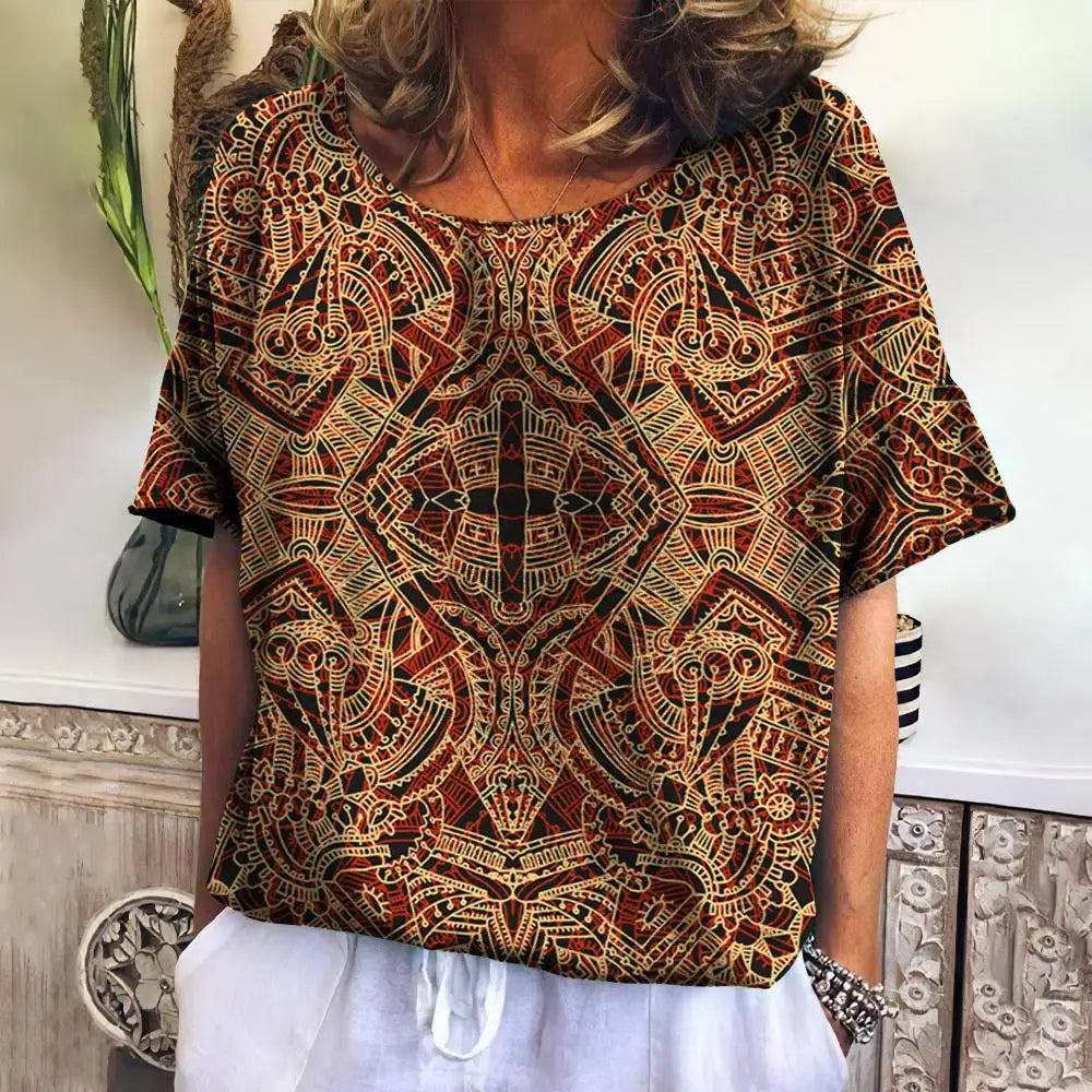 Summer Plaid T Shirt For Women O Neck Casual Sweatshirt New Tees Harajuku Clothing Loose Short Sleeve Blouse Female Fashion Tops