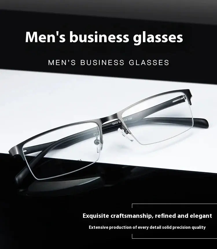 VCKA Half Frame Men Business Myopia Prescription Glasses Alloy Photochromic Anti Blue Ray Shortsighted Eyewear -0.5 TO -10 BAZAARHUBO