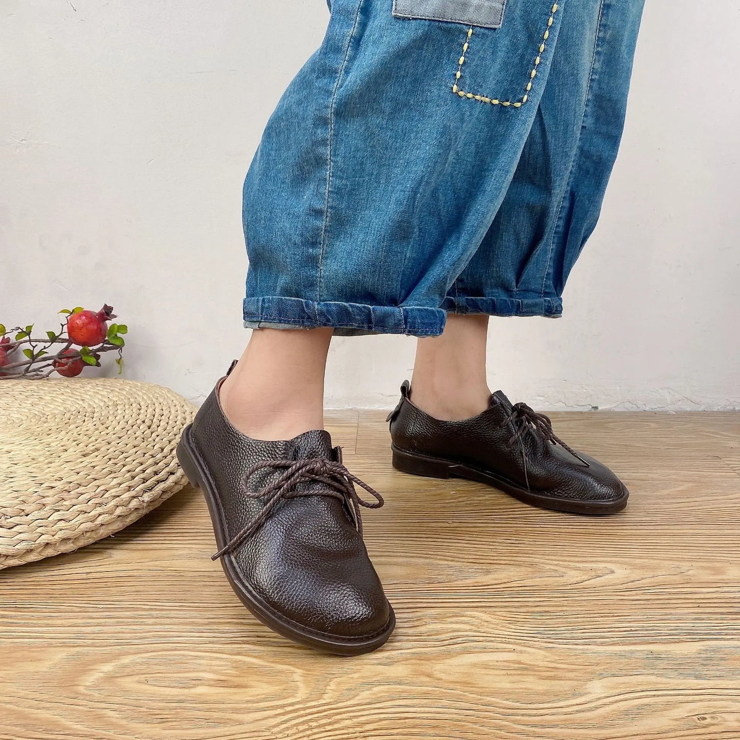 Careaymade-Genuine Leather big size women's boots,Top Layer Cowhide Soft Sole Casual Women's Shoes Solid Color Lazy men's Shoes