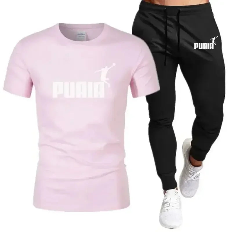 2026 New Summer Popular Men's Set, Men's Sports Set, Printed Leisure Fashion Short Sleeve Set, Men's Jogging Set