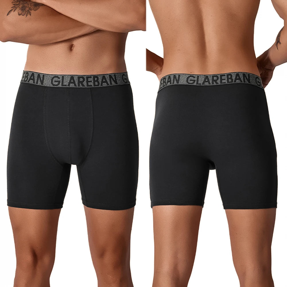 5pcs Set Mid-Long Cotton Brand Boxer Shorts for Men Underwear Breathable Male Underpants Briefs Boxershorts Slips Soft Panties