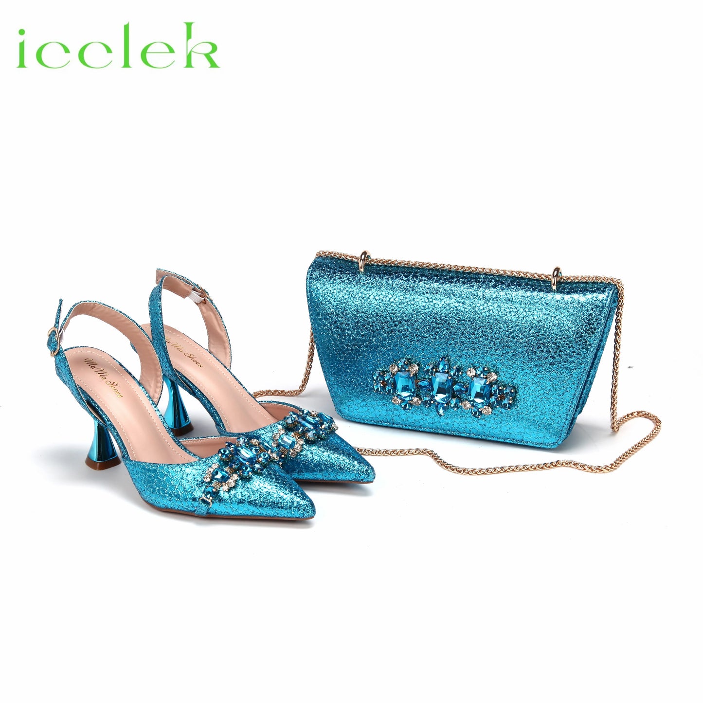 New Arrivals Special Design Pink Color African Women Shoes and Bag Set Pointed Toe Sandals for Wedding Party