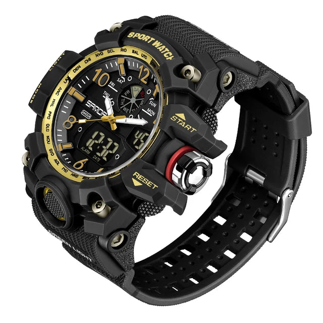 SANDA 3169 Top Brand Sports Men's Watches Military Quartz Watch Man Waterproof Wristwatch for Men Clock shock relogios masculino