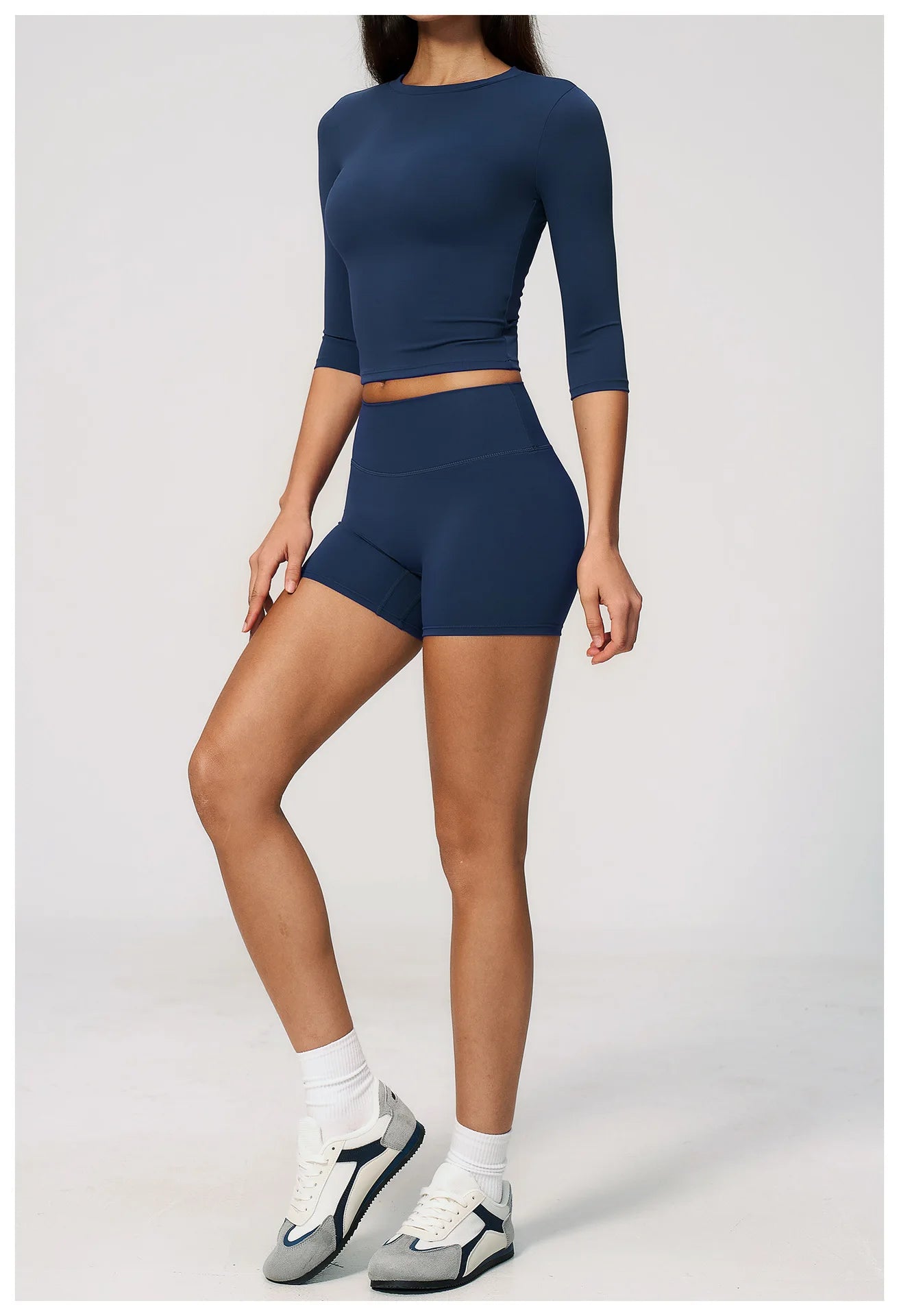 Sportswear Workout Clothes 2026 New Yoga Outfit Set For Women Slim Fit Mid Sleeve Shorts Outdoor Fitness Half Sleeve Sports Suit